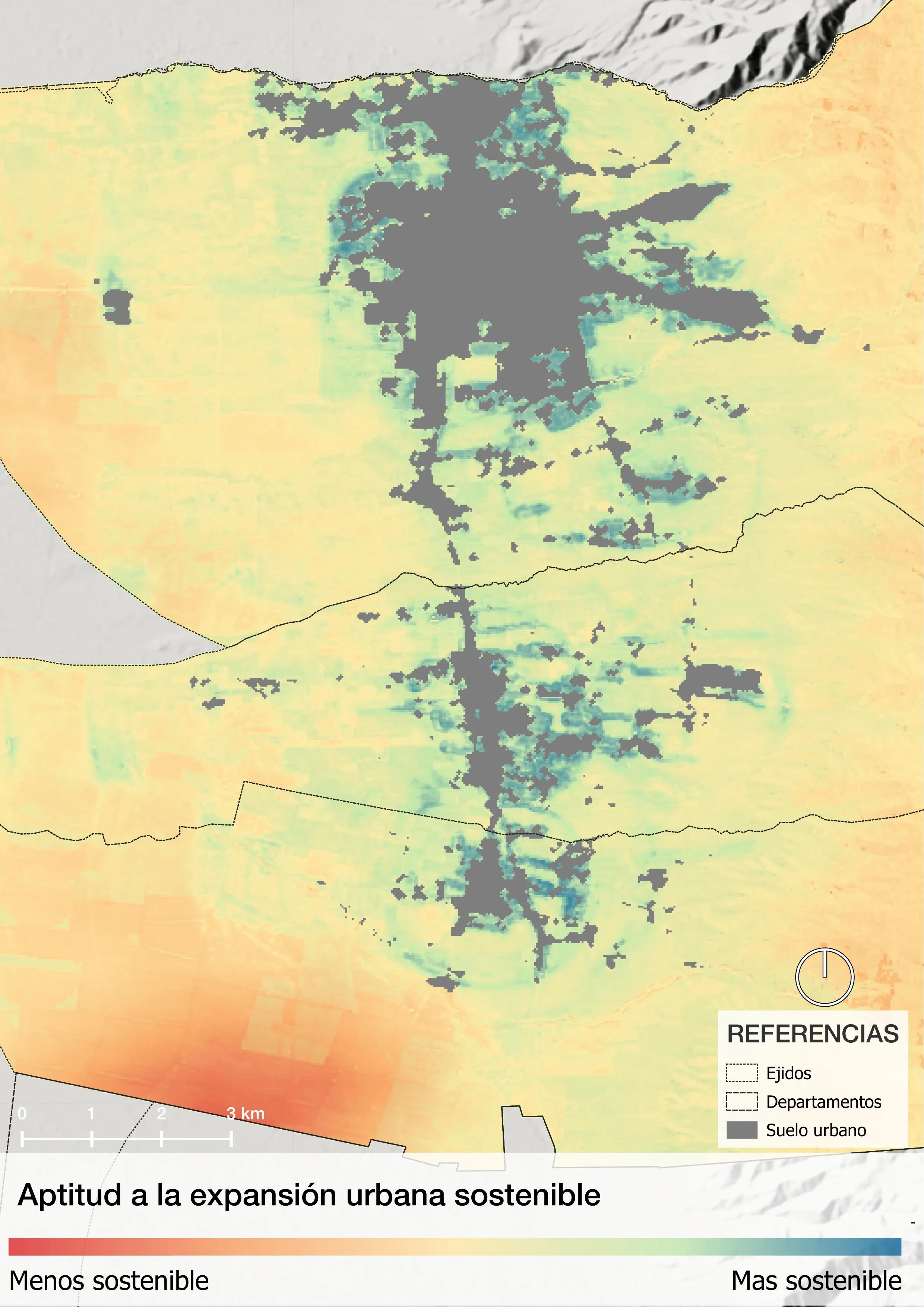 Mapa de expansión urbana sostenible